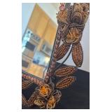 LR - Anthropologie Beaded Floral Mirror Frame