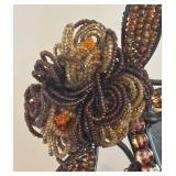 LR - Anthropologie Beaded Floral Mirror Frame