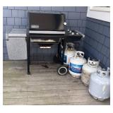 BY - Weber Genesys Silver B 3-Burner Grill with Four Propane Tanks