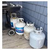 BY - Weber Genesys Silver B 3-Burner Grill with Four Propane Tanks