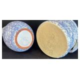LR - 2-Piece Spongeware Pitcher & Bowl Set - Blue Speckled Glaze