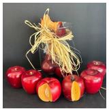 LR - Wooden Apples in Glass Jar with Raffia