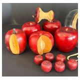 LR - Wooden Apples in Glass Jar with Raffia