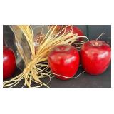 LR - Wooden Apples in Glass Jar with Raffia