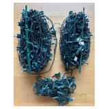 LR - Three Brass Star Stocking Holders and Christmas Lights