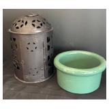 LR - Baskets, Crock and Lantern