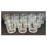 LR - 12 Crate & Barrel Rings Lowball Glasses