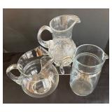 LR - Set of 3 Glass Pitchers