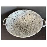 LR - Vintage Enamel Colander with Decorative Wood Balls