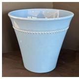 LR - Gaetano Blue Glazed Pitcher with Light Blue Planter, Dark Blue Crock & Floral Plate