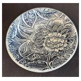 LR - Gaetano Blue Glazed Pitcher with Light Blue Planter, Dark Blue Crock & Floral Plate