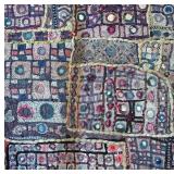LR - Vintage Indian Patchwork Tapestry or Rug