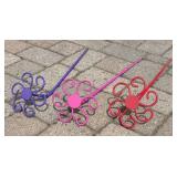 G - Six Bright and Beautiful Metal Flower Garden Stakes