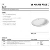 Mansfield ALTO II Lavatory Model 251 lot of 7