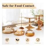 Jalancy Set of 9 Gold Cake Stands Metal Cupcake Stand Set Multiple Styles - Great for Desserts, Cake, Candy, $50 Retail - Brand New