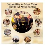 Jalancy Set of 9 Gold Cake Stands Metal Cupcake Stand Set Multiple Styles - Great for Desserts, Cake, Candy, $50 Retail - Brand New