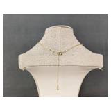 G Initial Necklace, 14K Gold-Plated Crown Pendant with CZ on 20-Inch Chain - Brand New