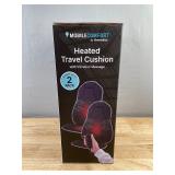 Homedics Heated Travel Cushion with Vibration Massage, 2-Pack, Black - Brand New