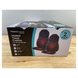 Homedics Heated Travel Cushion with Vibration Massage, 2-Pack, Black - Brand New