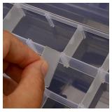 SIN JEUN 32-Pack, 15-Grid Plastic Organizer Box Clear with Removable Dividers - Brand New