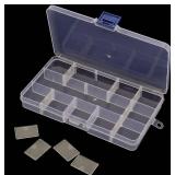 SIN JEUN 32-Pack, 15-Grid Plastic Organizer Box Clear with Removable Dividers - Brand New
