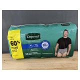 Depends XL TG Underwear 44-54", 26 Count - Brand New