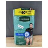 Depends XL TG Underwear 44-54", 26 Count - Brand New