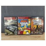 PlayStation 2, 11 Video Game Bundle - DDR, Arena Football, Guitar Hero, Road Rage, Test Drive, Sims *C