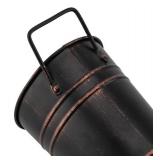 8 Pack of 9" Tall Galvanized Flower Buckets with Handles - Black Copper-Tone Trim - Brand New