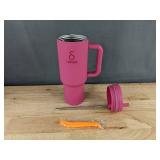 Dipsa 40oz Stainless Steel Tumbler - Pink - Twist-Lock Lid - Brand New