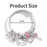 Hello Kitty Silver Tone Charm Bangle Bracelet - Brand New