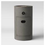 Threshold 17" Pipestone Outdoor Column Fire Pit Gray Modern Propane Gas Firepit with Lava Rock and Cover $120 Retail - Brand New