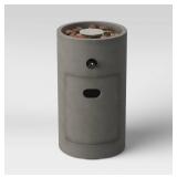 Threshold 17" Pipestone Outdoor Column Fire Pit Gray Modern Propane Gas Firepit with Lava Rock and Cover $120 Retail - Brand New