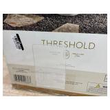 Threshold 17" Pipestone Outdoor Column Fire Pit Gray Modern Propane Gas Firepit with Lava Rock and Cover $120 Retail - Brand New