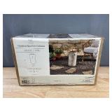 Threshold 17" Pipestone Outdoor Column Fire Pit Gray Modern Propane Gas Firepit with Lava Rock and Cover $120 Retail - Brand New