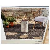 Threshold 17" Pipestone Outdoor Column Fire Pit Gray Modern Propane Gas Firepit with Lava Rock and Cover $120 Retail - Brand New