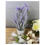 Lavender Artificial Flowers & White Rose Arrangements & Dried Stems - Brand New
