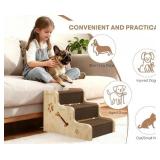 25189PSSPNC 3-Step Pet Stair - Natural Wood with Carpet Treads - 150 Lbs Capacity - New