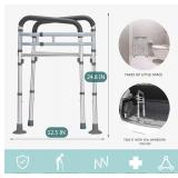 LIANJINDUN Toilet Safety Rails - Adjustable Width/Height, 350 lb Cap - 26x19.6x30.7 in - Brand New