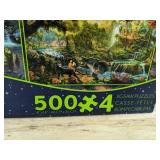 4 Disney & Thomas Kinkade Studios 500-Piece Jigsaw Puzzles - Brand New