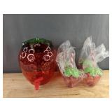 Strawberry Drink Dispenser with 4 Cups & Straws - $80 Retail - Brand New