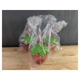 Strawberry Drink Dispenser with 4 Cups & Straws - $80 Retail - Brand New