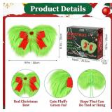 Green Plush Christmas Bow - Brand New