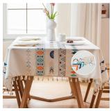 Art Bud Farmhouse Wipeable Tablecloth 55 x 86 in - Brand New