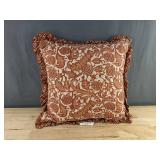 Threshold Throw Pillow 18 x 18 in Rust & Cream - Brand New