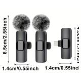 Set of 2 Wireless Lapel Android Microphones, Plug and Play with Noise Reduction - Brand New