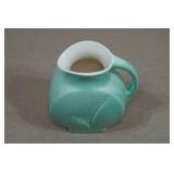 Antique Red Wing Pottery Fondoso Art Deco Mint Green Creamer and Sugar Set