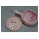 Antique Red Wing Pottery Fondoso Art Deco 4" Covered Dishes and Custard Cup