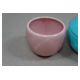 Antique Red Wing Pottery Fondoso Art Deco 4" Covered Dishes and Custard Cup