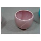 Antique Red Wing Pottery Fondoso Art Deco 4" Covered Dishes and Custard Cup